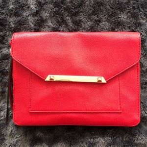 Stella and Dot red clutch handbag